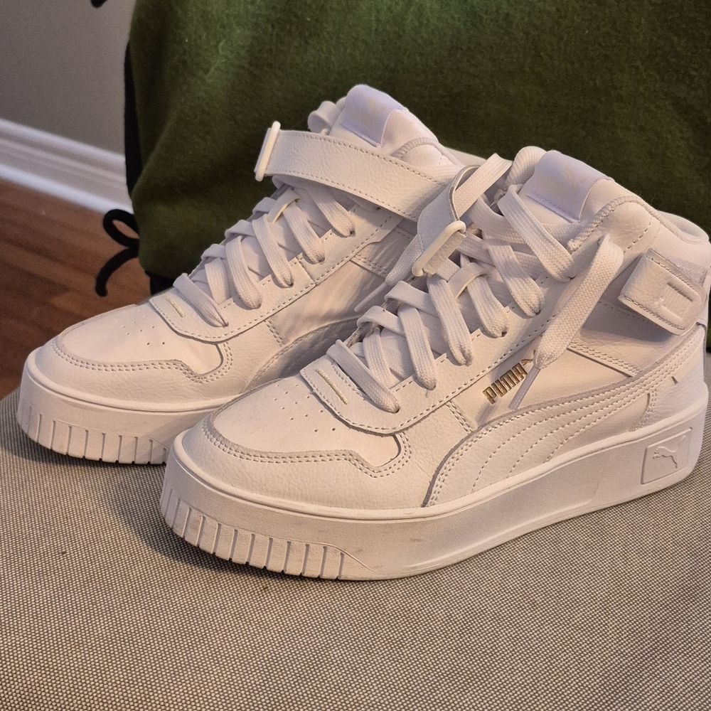 Puma White High-Top Sneakers